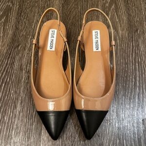 NWOT || Steve Madden Nude Patent Pointed Toe Slingbacks